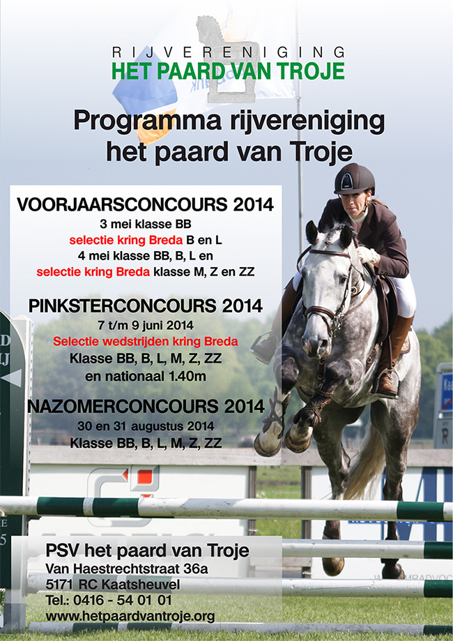 wedstrijdprogramma PSV het Paard van Troje